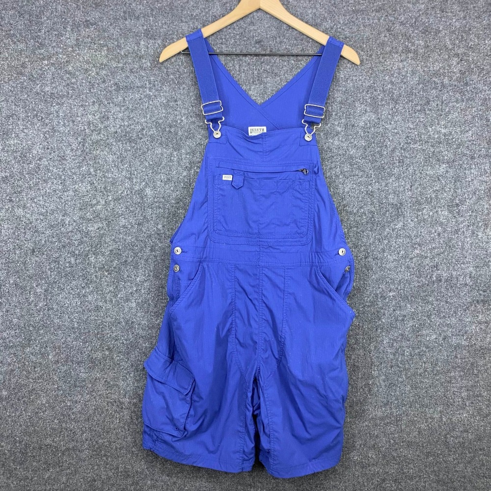 Duluth Trading Co Heirloom Gardening Bib Overalls Blue Ripstop Shortalls Mens L
